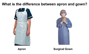 What is the difference between apron and gown?