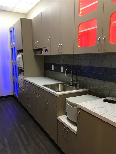 Sterilization room at Dentistry By Design located at 3 minutes drive to the north of Crowley Park