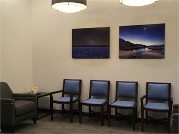 Waiting lounge at our dental implant center located just 4.6 miles to the north of Prairee Creek Par