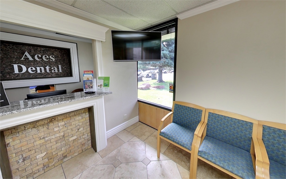 front desk and waiting area at Aces Dental Flagstaff