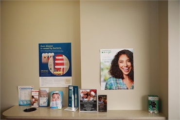 Informative pamphlets at the front desk at Renton dentist Renton Smile Dentistry