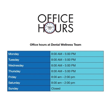Office hours of Coral Springs dentist Dental Wellness Team