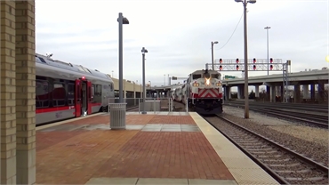 TEXRail and Trinity Railway Express at Fort Worth Central Station 11 miles to the north of Sycamore 