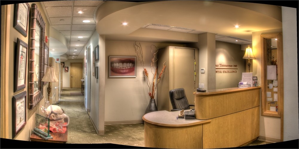 Front desk and hallway at Timmerman's office in Tukwila WA