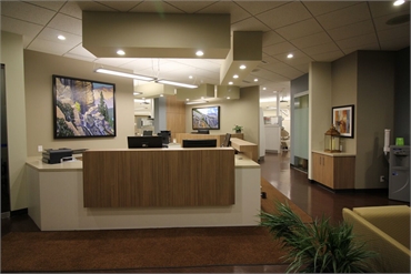 Front desk at Village Land Dental Centre located just 3.5 kms to the southeast of D'Arcy Ranch Golf 