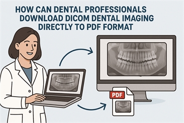 How can dental professionals download DICOM dental imaging directly to PDF format for their treatment plans?