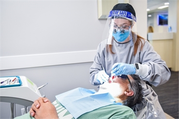 Dental hygienist at work at Strathcona Dental Clinic Edmonton AB