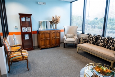 Well lit waiting area at Brilliant Smiles Austin