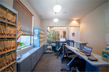 Reception area and check out area at Prickly Pear Family Dental Prescott AZ