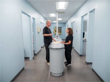 Mid hallway lighter moments at the office of Ronald Fuhrmann DDS in Virginia Beach