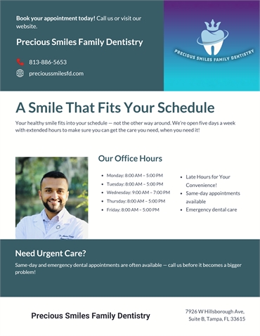 When Is Precious Smiles Family Dentistry Open