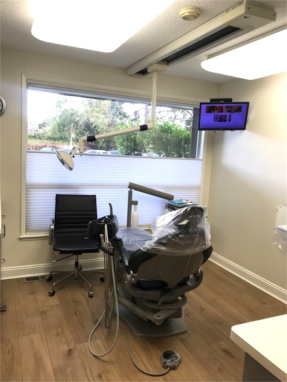 Dental chair in the operatory at Sunnyvale Family and Cosmetic Dentistry