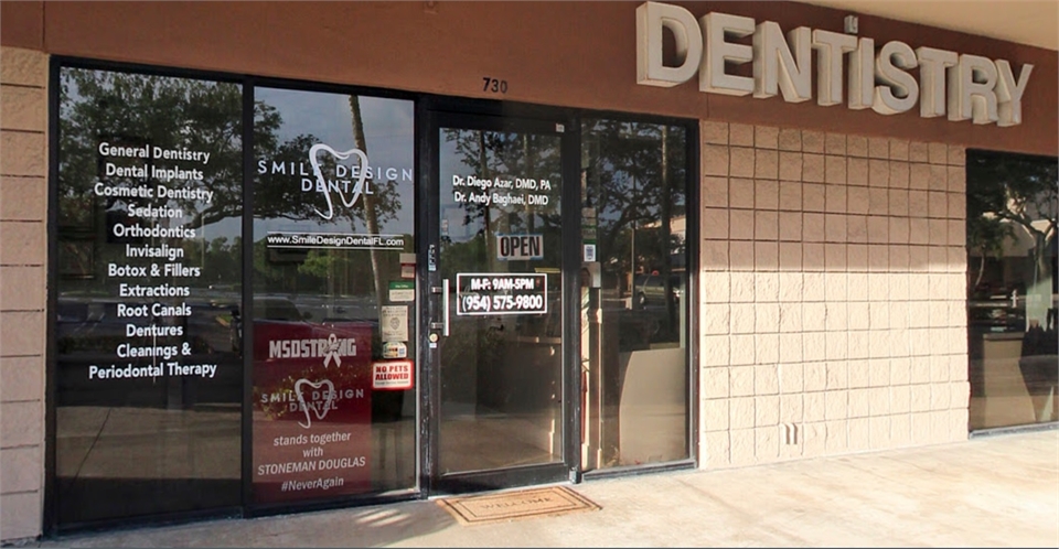 Storefront view Smile Design Dental of Coral Springs