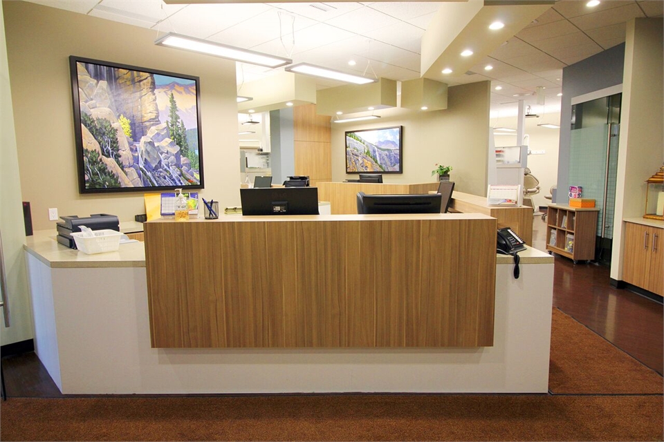 Front desk at our cosmetic dentistry in Okotoks AB