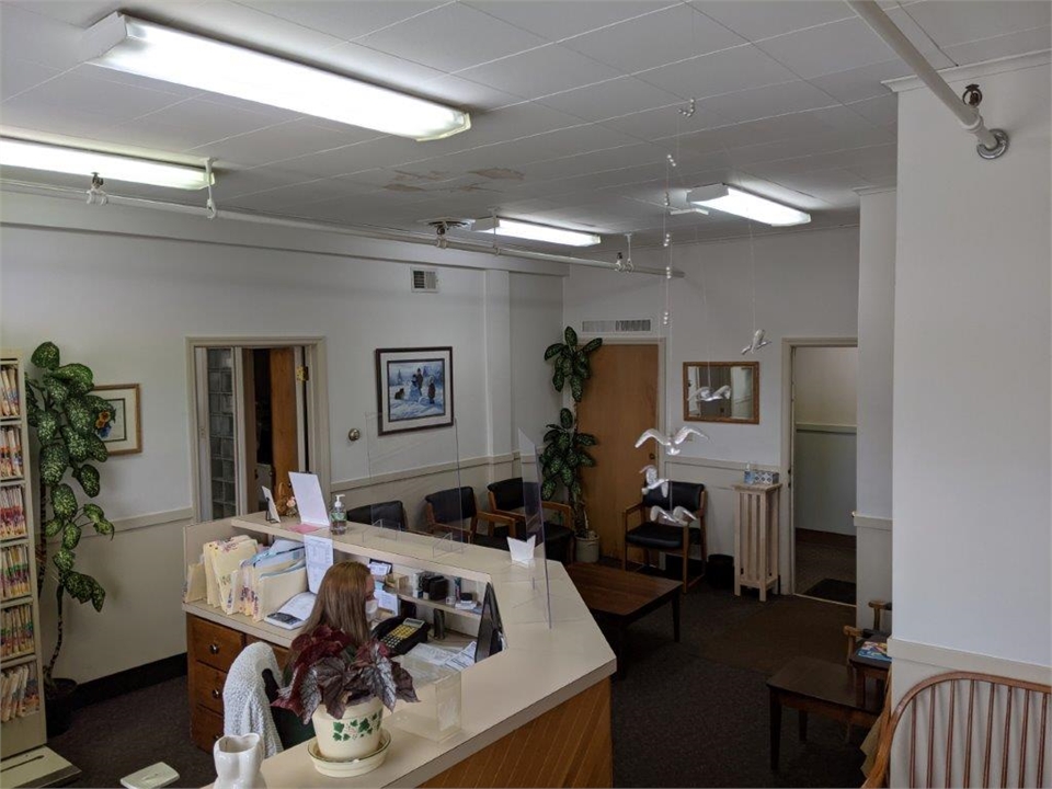 Front desk and waiting area at Gloversville dentist Harrison Family Dentists