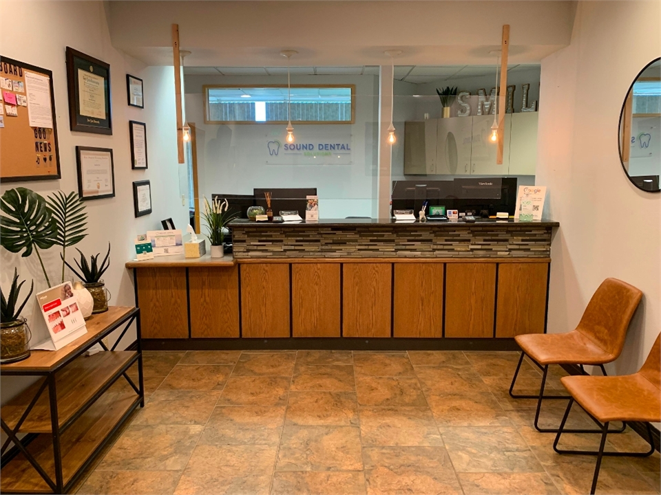 Reception area at Sound Dental Solutions in Arlington