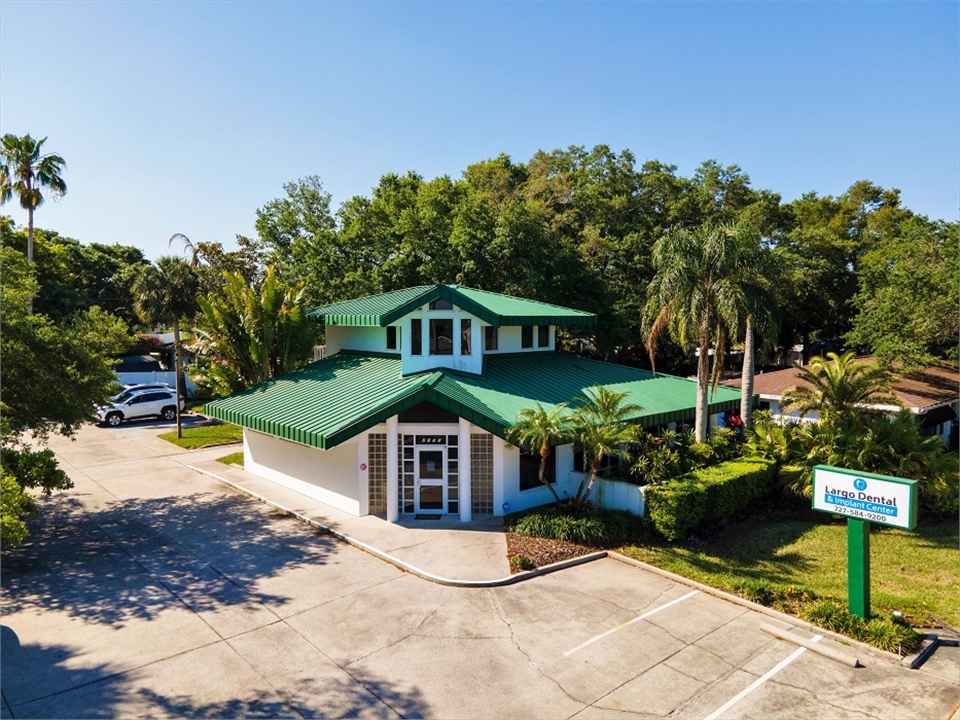 Aerial front view Largo Dental and Implant Center office building