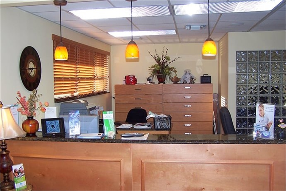 Reception area in the office of dentist in Wellington FL Steven M Miller DDS