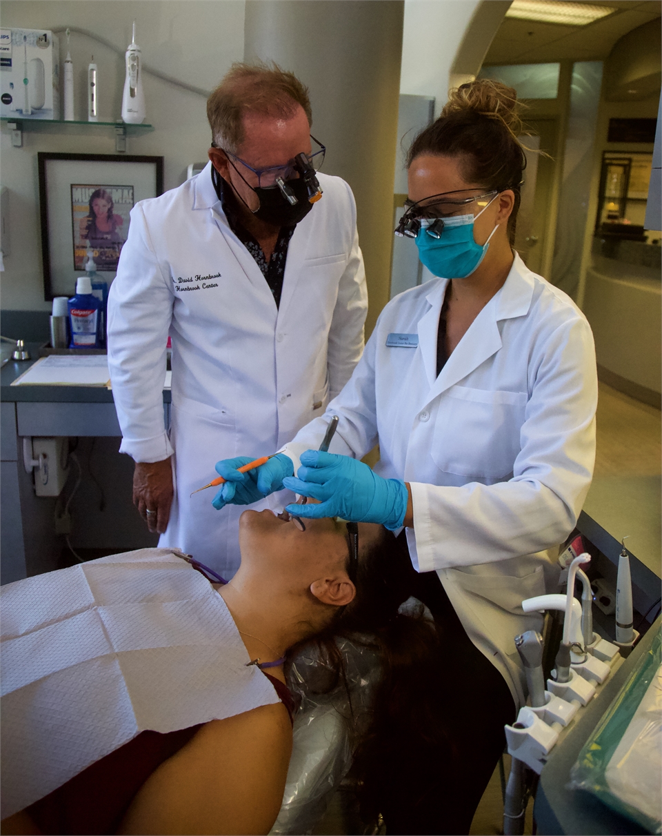 Dental crown procedure being performed at La Mesa dentsit Hornbrook Center for Dentistry