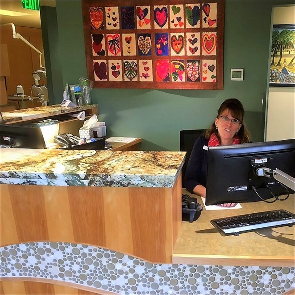 Reception desk at Bainbridge Island dentist Current Dental