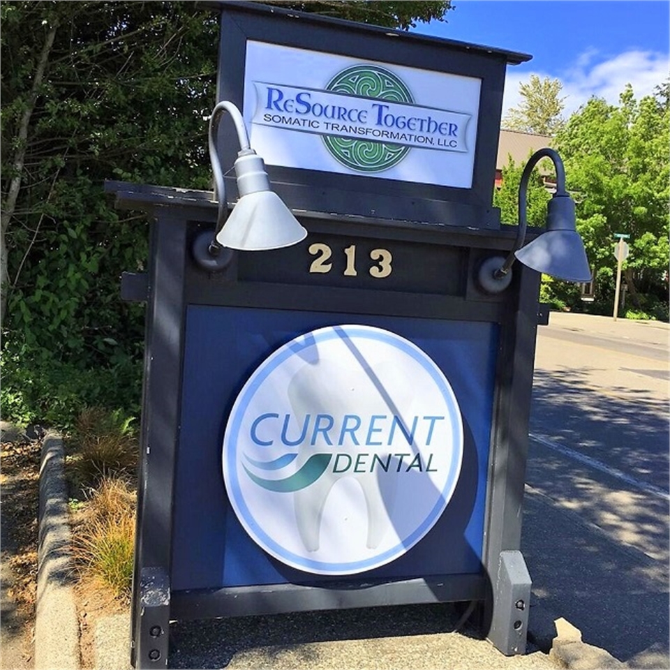Signage at the entrance at Current Dental
