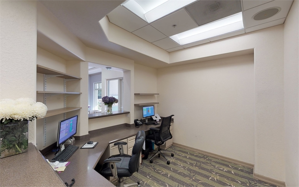 Reception area and checkout office at Viruet Periodontics Fort Myers FL
