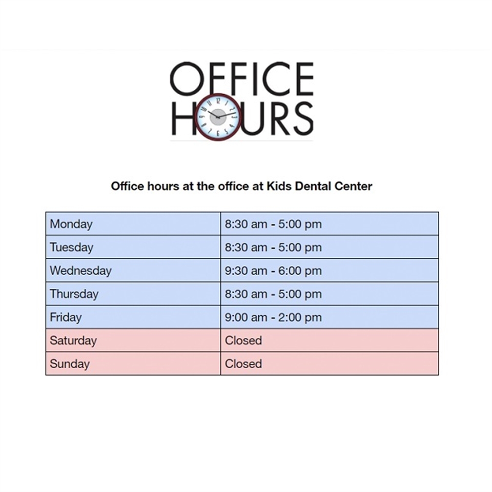 What are the office hours at Kids Dental Center Chandler AZ