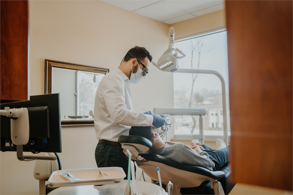 Patient getting porcelain veneers treatment at Premiere Dental of Abington