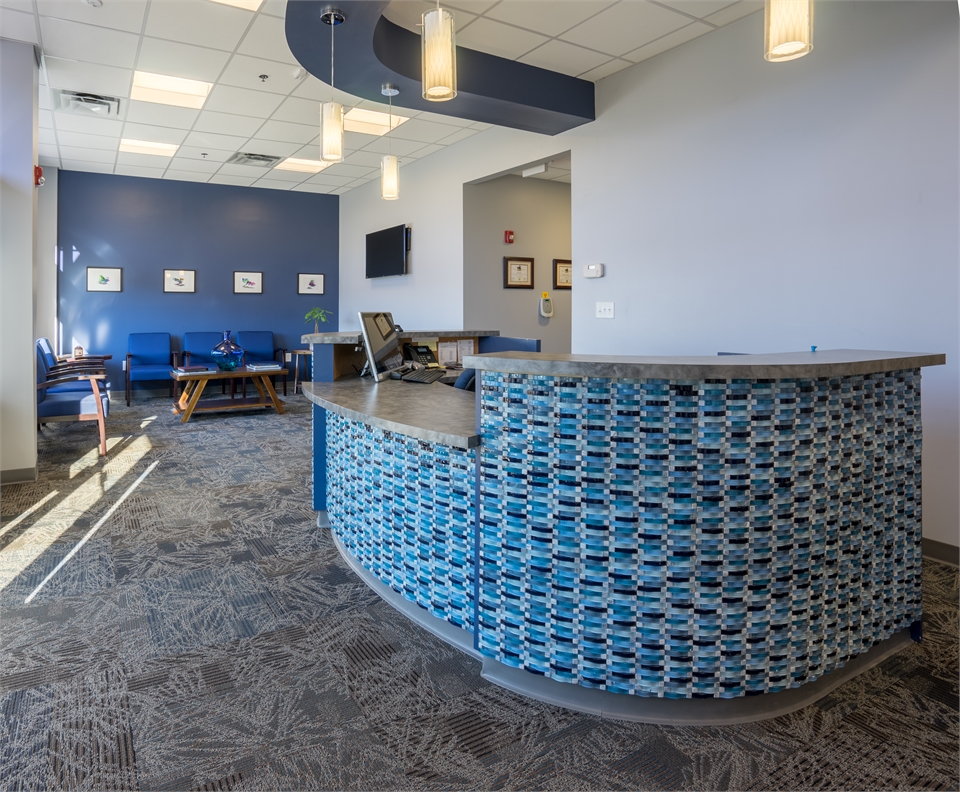 Reception area and waiting area at Family Dental Choice Charlotte NC