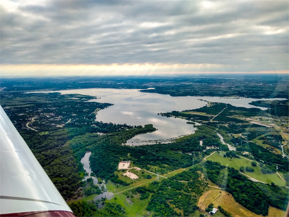 Lake Benbrook from Fort Worth dentist Dr. Greg Ellis's airplane