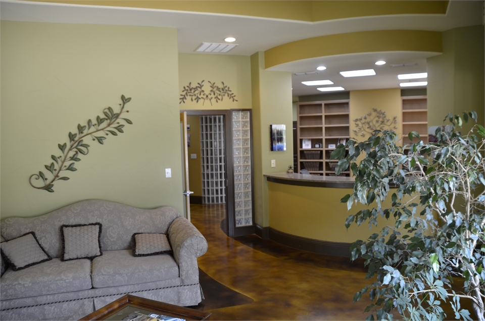 Waiting area and reception desk at Mira Vista Dental Associates Fort Worth TX