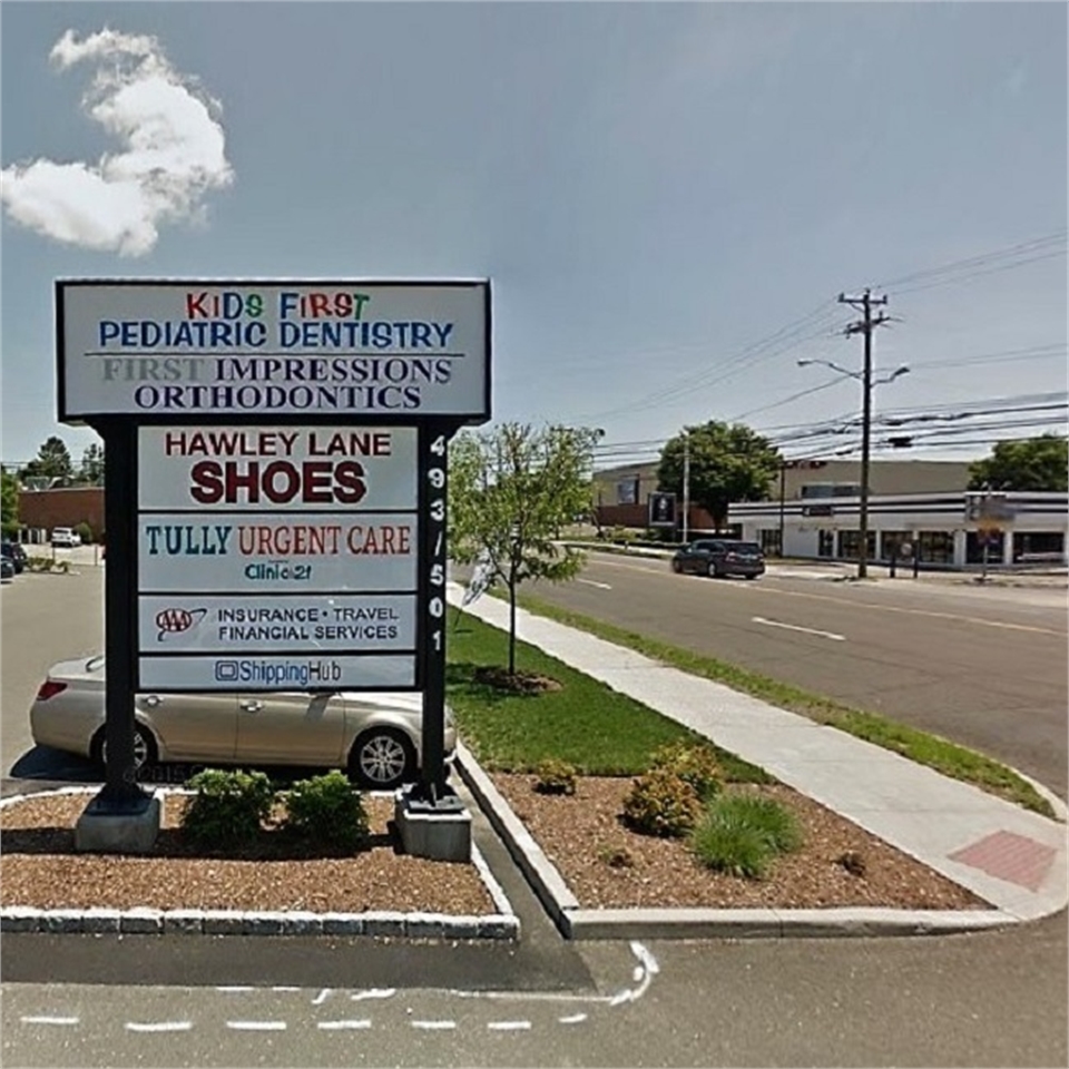 Signboard of Kids First Pediatric Dentistry Norwalk CT 06851