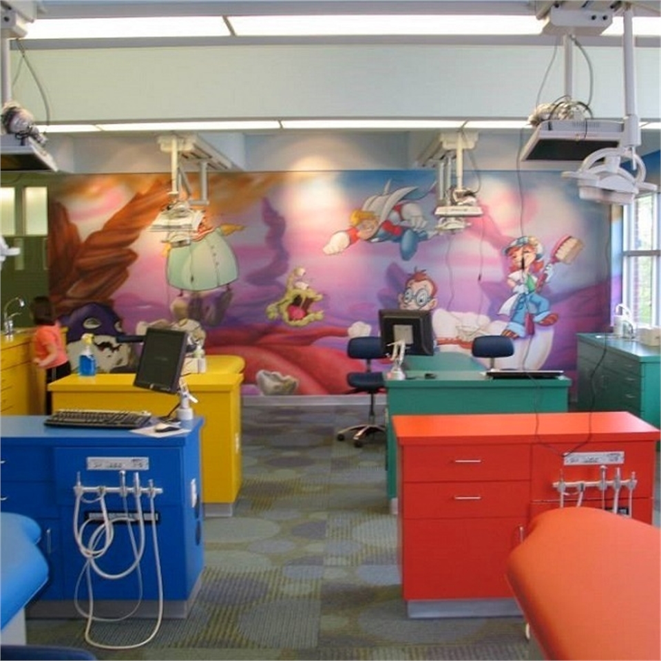 Bright colors in the operatory at Smile Shoppe Pediatric Dentistry Rogers AR