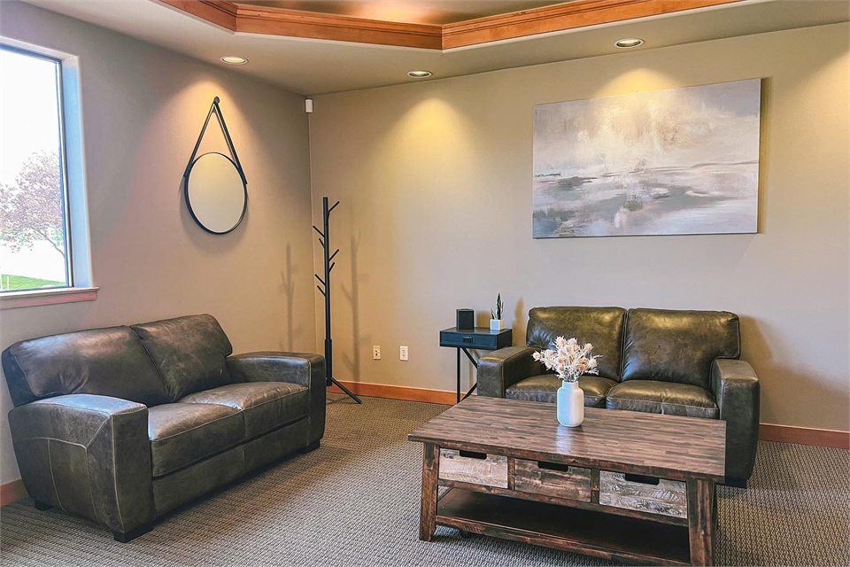 Spacious comfortable well-lit waiting area at Cascade Dental Care  Valley