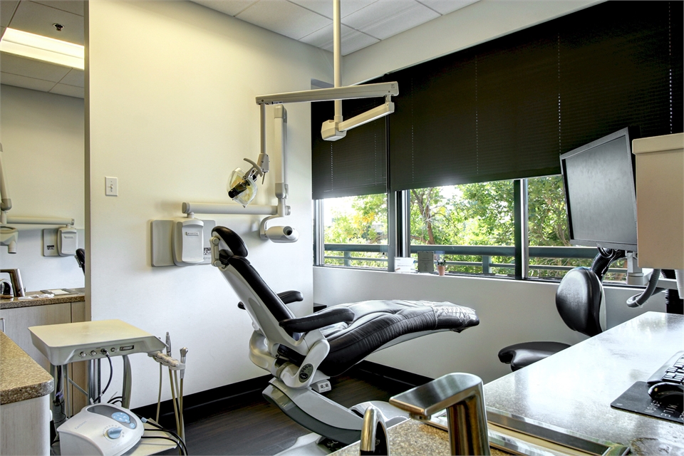 Dental chair in the operatory at Boulder Smile Design