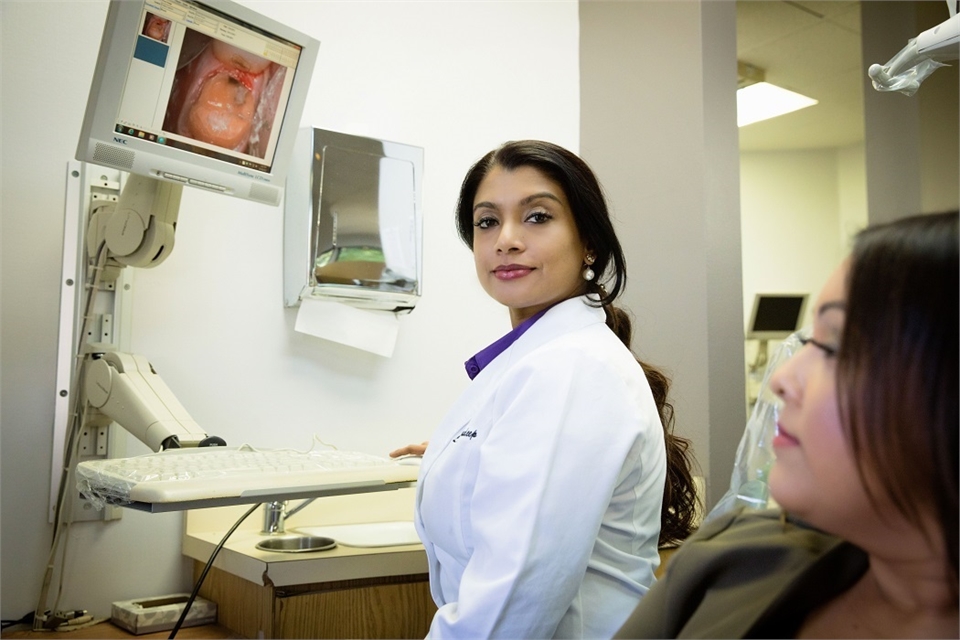 San Jose dentist Dr. Sudeep with CEREC same day crown patient at Santa Teresa Dental Center