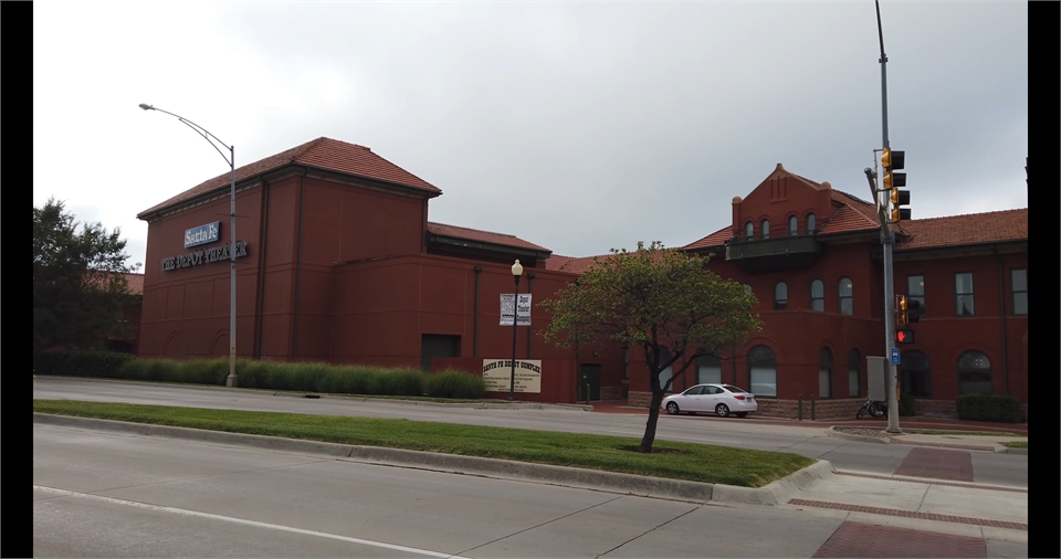 Historic Santa Fe Depot at 9 minutes drive to the south of Dodge City dentist Hrencher Dental