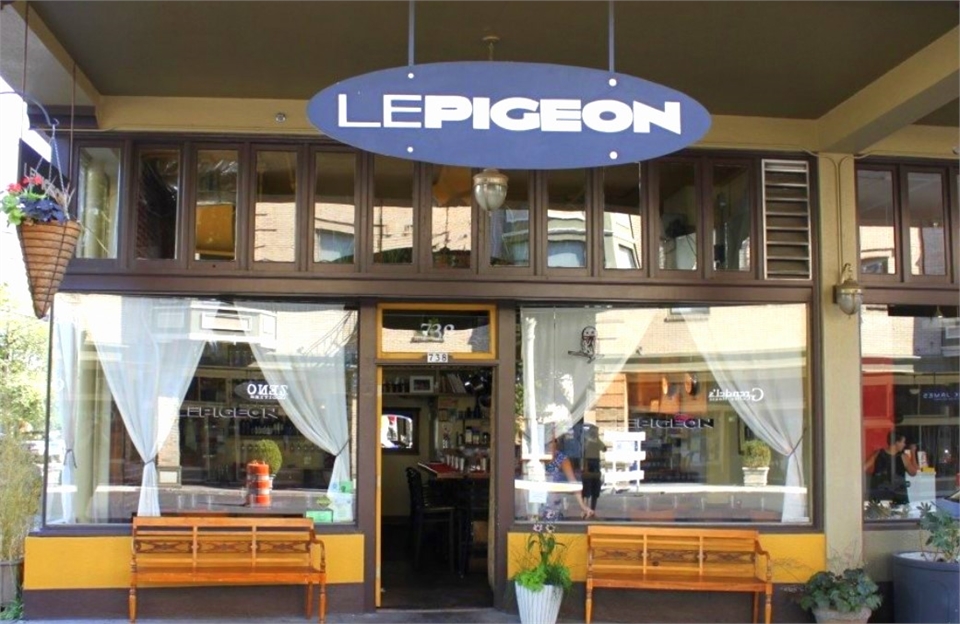 French restaurant Le Pigeon is 4 blocks away to the west of Portland dentist Timber Dental East Burn