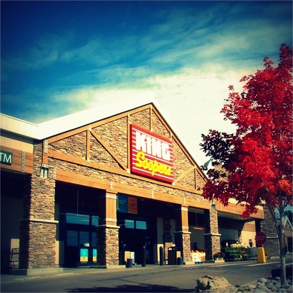 King Soopers just  across S Gibraltar Way to the west  of Ridgeview Dental Centennial CO