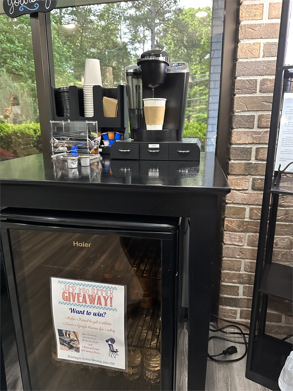 Refreshment area at Lexington dentist All Smiles Dental