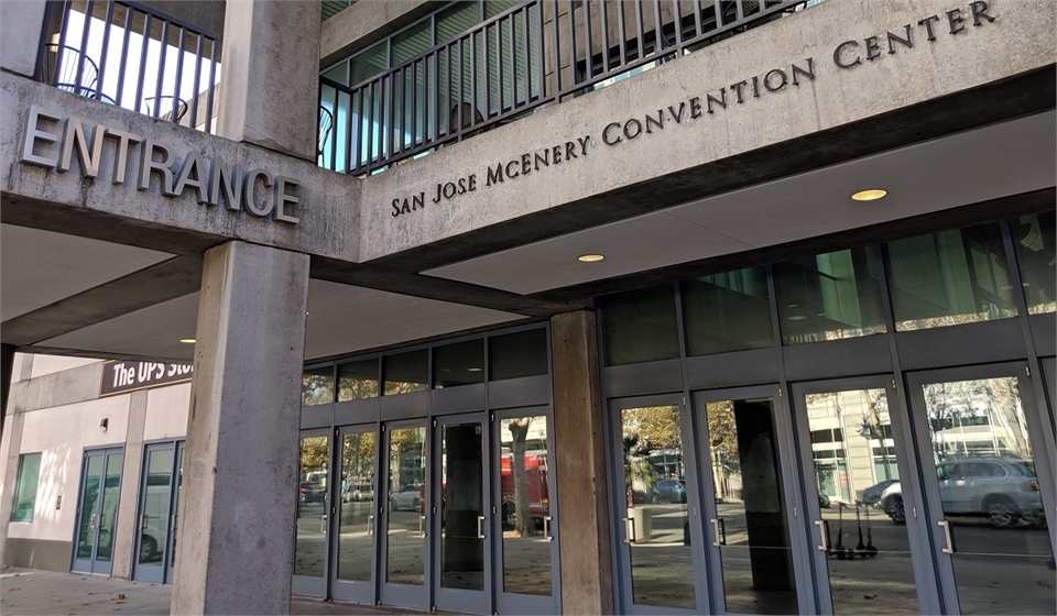 San Jose McEnery Convention Center at 8 minutes drive to the north of