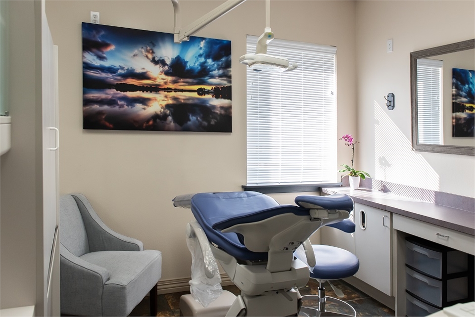 Dental chair in operatory at Serenity Dental Spokane Valley