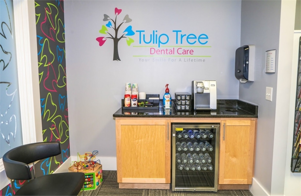 Refreshment area at South Bend dentist Tulip Tree Dental Care