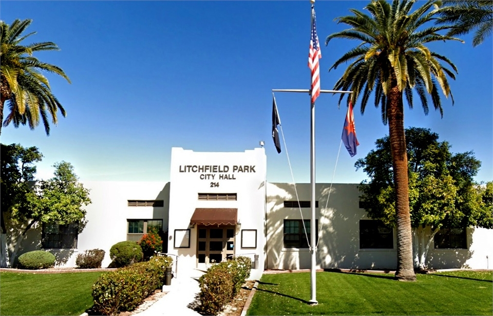 Litchfield Park City Hall few paces away from Litchfield Park dentist Warren and Hagerman Family Den