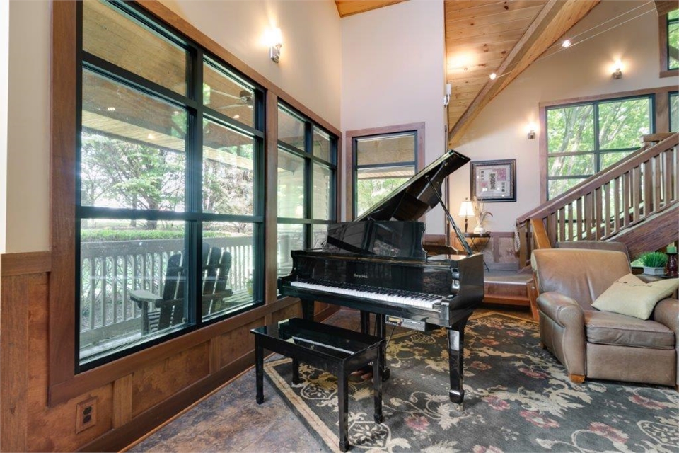 Piano in the waiting area at Dental Bliss Franklin