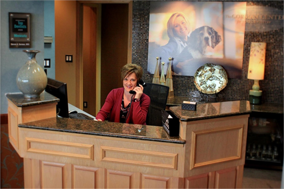 Front desk at North Oaks dentist The Gorman Center for Fine Dentistry