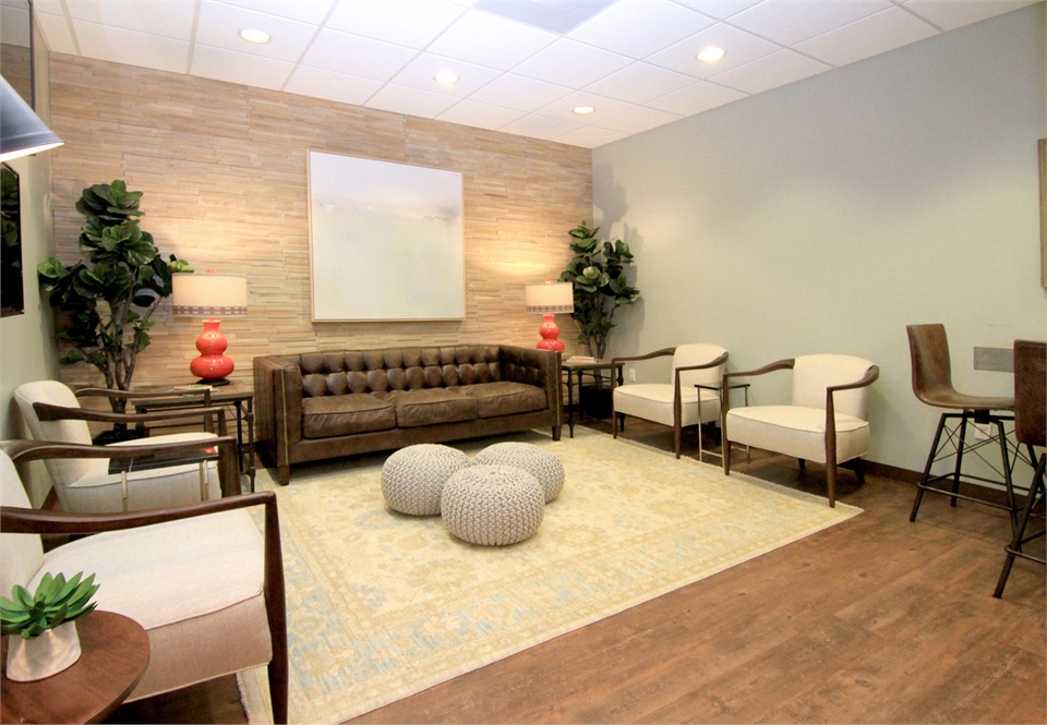 Chic waiting area at Austin orthodontist Smiles of Austin