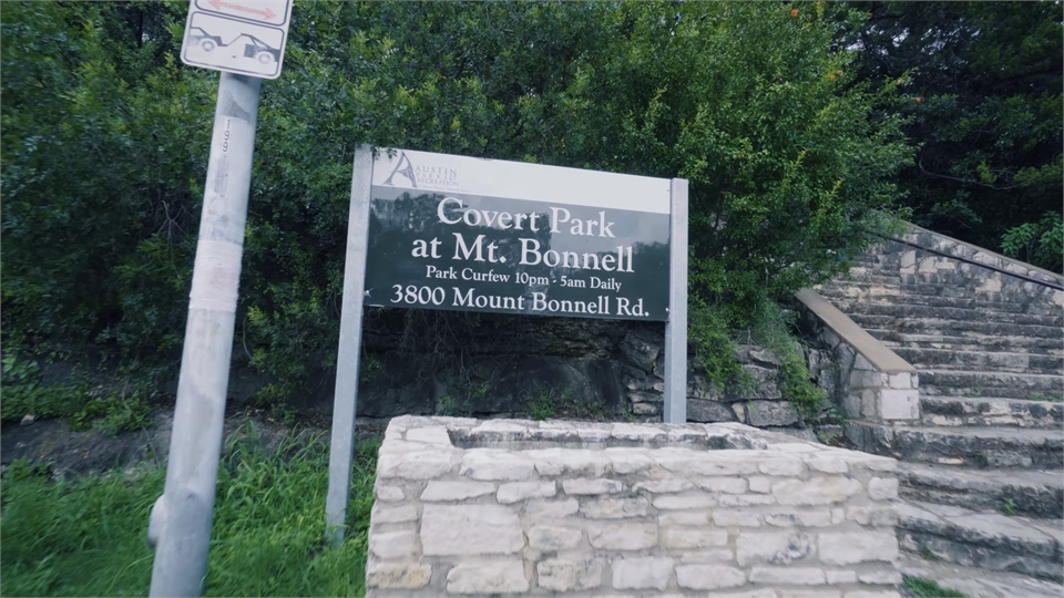 Mount Bonnell at 1.7 miles to the west of Smiles of Austin