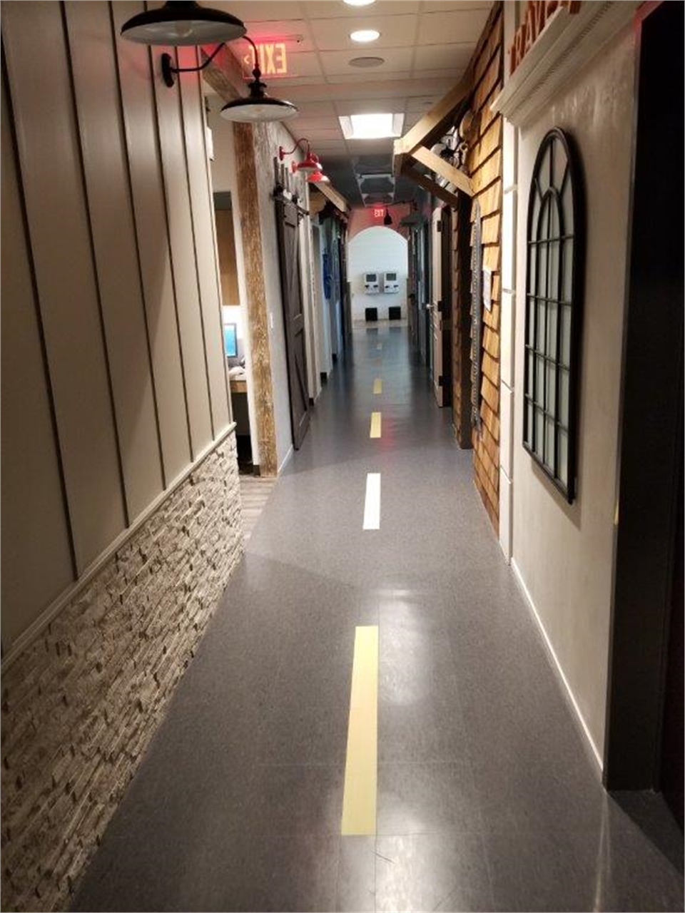 Main street themed hallway at Smiles of Dripping Springs 