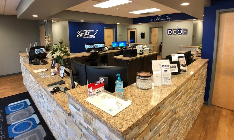 Front desk area of Dental Center of Florence